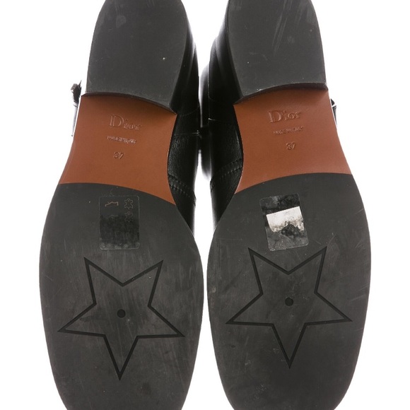 Diorodeo Black Leather Moto Boots, Size 37 - Picture 7 of 7